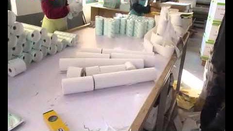 Automatic thermal paper slitting and rewinding machine