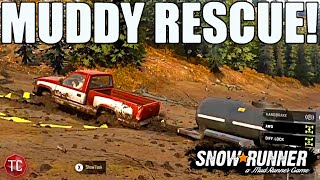 SnowRunner: STRANDED FUEL TRAILER RESCUE! Smithville Dam Gameplay