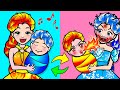 Paper Dolls Dress Up - HOT vs COLD Challenge with Elsa Frozen and Fire Dress - Barbie Story & Crafts