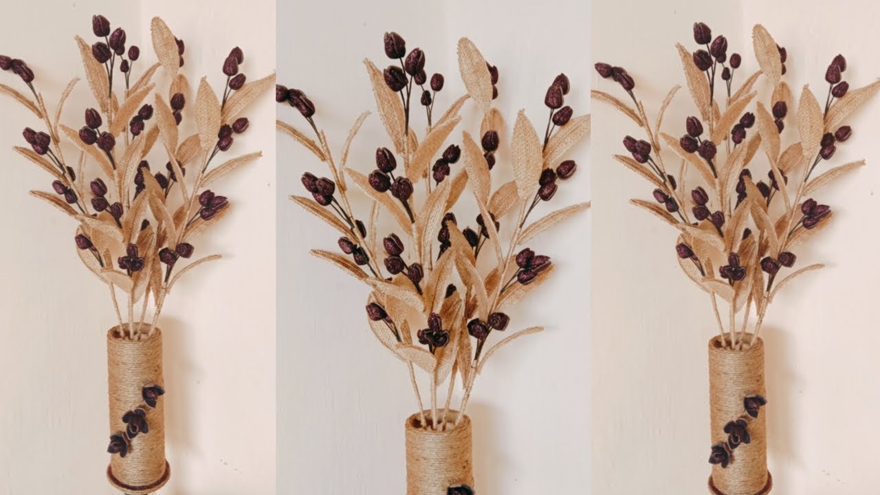 Новые дизайнерские цветы из джута и мешковины || Угловая комната с цветами из мешковины