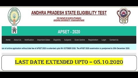 APSET Recruitment, 2020 - Apply Online for AP State Eligibility Test #APSET #Date_Extended