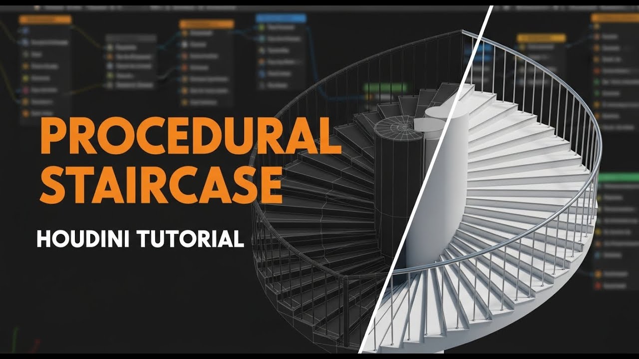 Procedural Spiral Staircase in Houdini | Node-Based Workflow - YouTube
