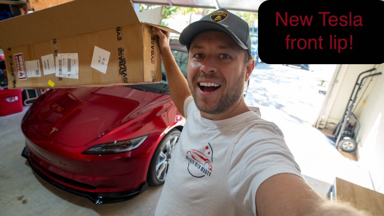 I installed a front lip on my Tesla Model 3 Highland! - YouTube
