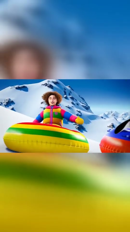 SNOW TUBING with PENGUINS!?