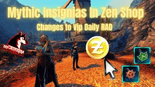 Mythic Insignias In Zen Shop No VIP Limit Daily Bonus Patch Notes For Neverwinter Mod 21 Northside