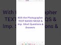 With the Photographer Workbook MCQS & Important school Questions and Answers Icse Class 10