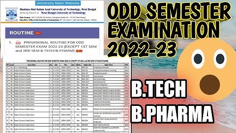 Provisional Routine for odd Semester exam 2022-23 (except 1st & 3rd sem) B.Tech / B.Pharma | @amdt