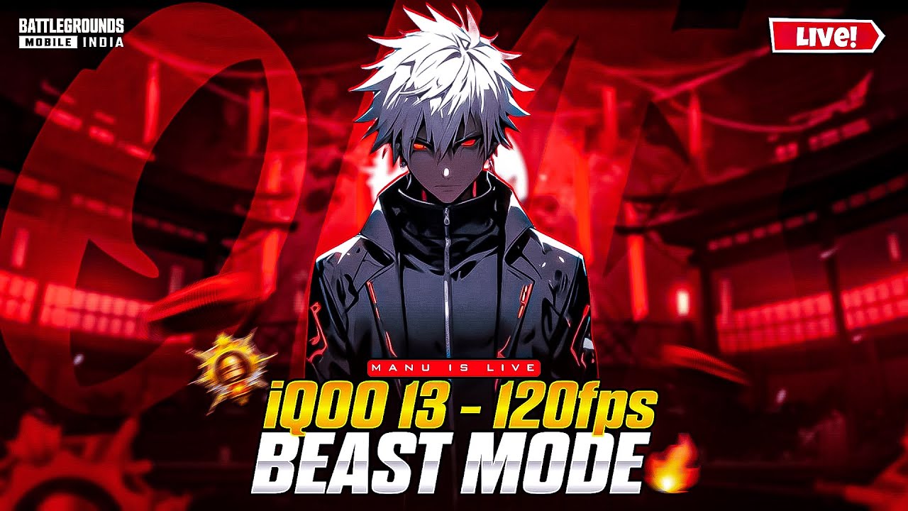 IQOO 13 -120fps Beast Mode || FACECAM LIVE WITH MANU! | BGMI LIVE WITH ...