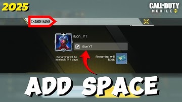 How to Change Name with SPACE in COD Mobile 😲