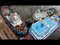 Грузовой порт при строительстве моста через Волгу / пересменок /с.Климовка / май 2022 г. / Russia