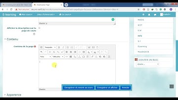 Créer une page dans moodle