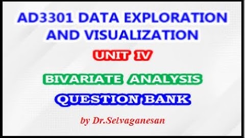 Data Exploration & Visualization Questions | Dr.Selvaganesan
