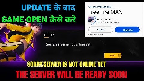 The Server Will be ready Soon Game Open Problem Solve Free Fire FF Max ob50 NewUpdate event 