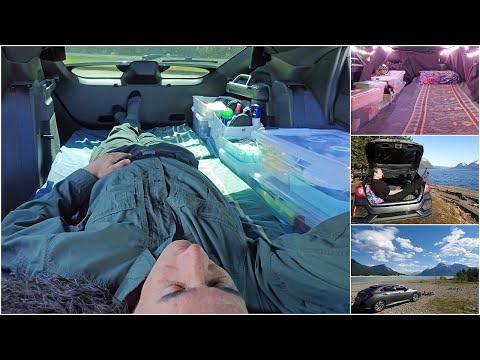 Car Camper 2.0, Living in a Honda Civic Hatchback (4K)