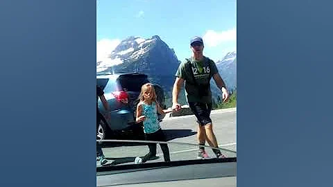 Driving beautiful Glacier national Park.  Part thr...
