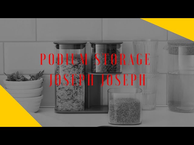 Joseph Joseph Podium Dry Food Storage Container Set with Stand, 5-piece,  Gray