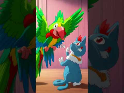 Story of parrot 🦜and cate🐈 #youtubeshorts #fun #tv