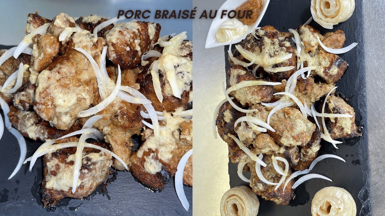 recette du porc braisé /assaisonnement du porc/viande braise bien ...