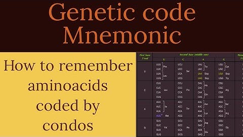 Genetic code Mnemonic Biochemistry: How to remember genetic code easily