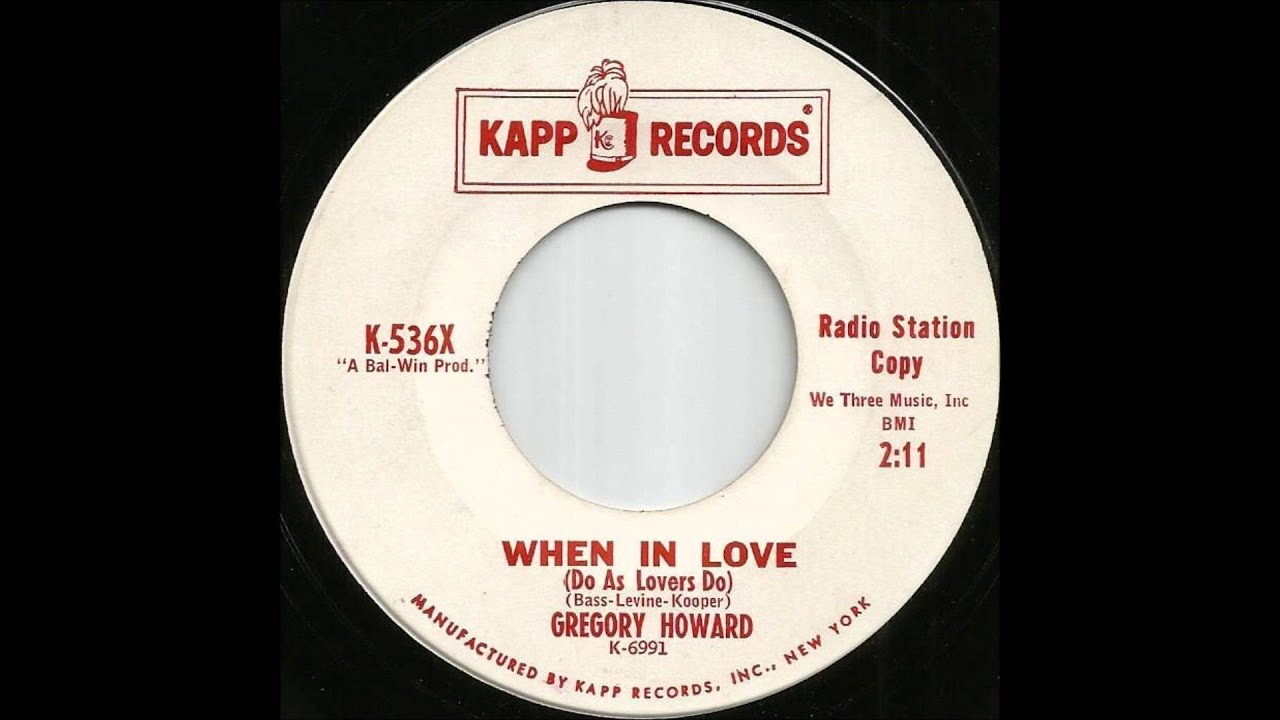 Gregory Howard - When In Love (Do As Lovers Do)