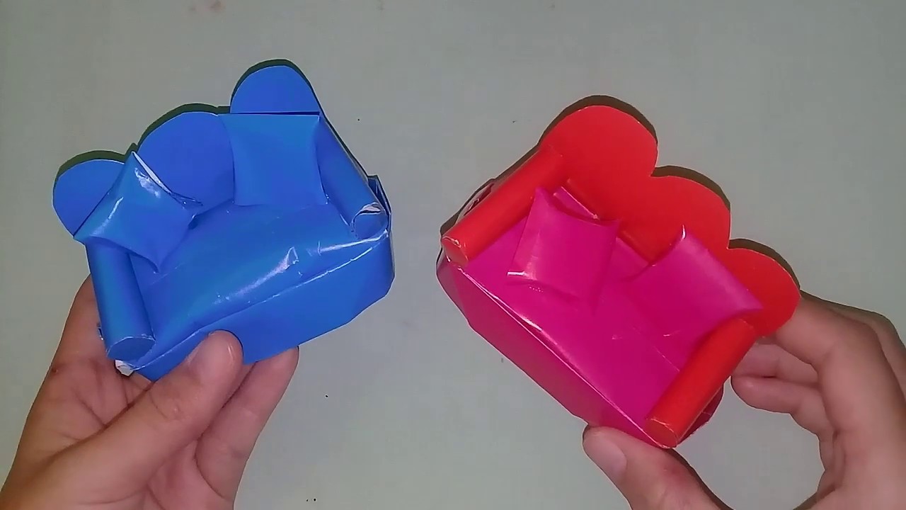Cara membuat sofa dari  origami  Kerajinan  origami  YouTube