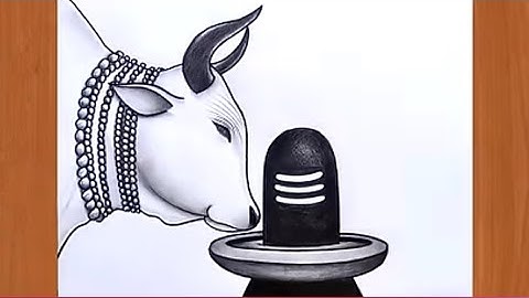 How to Draw Mahadev Shivling Pencil drawing with Cow Nandi | Easy drawing | Mahadev drawing | Chitra
