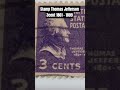 Stamp Thomas Jefferson 3cent issue date juni 16,1938,catalog scot#807 light violet "Prexies" #colct