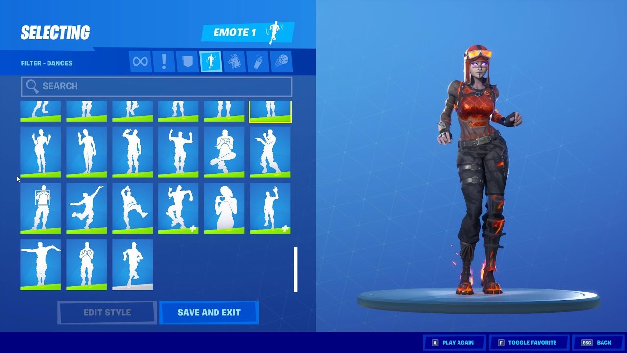 *NEW* Fortnite ***BLAZE (MOLTEN RENEGADE RAIDER)*** Skin Doing Emotes and Dances
