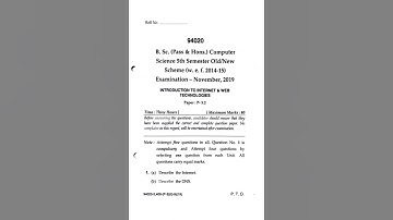 B.Sc. comp sc 5th sem introduction to internet and web technologies #2019 #mdu