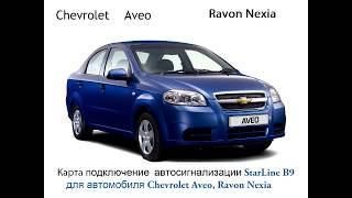 Chevrolet Aveo (Ravon Nexia R3) -  Карта монтажа сигнализации Starline B9 (Точки подключения)