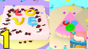 Cake Art 3D 🎂🍰 Gameplay - All Level (iOS, Android ) Max Levels - Part 1