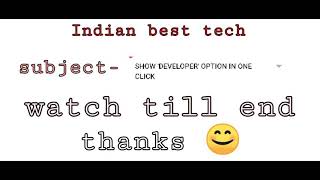Show Developer Option In One Click