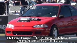V6 Civic Coupe Vs Civic hatchback at IMPORT FACE-OFF Gainesville, FL