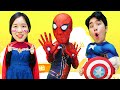 슈퍼히어로 호키포키 어린이 동요 노래 해요 | Superheros hokey Pokey Nursery rhyme song | 말이야와아이들 MariAndKids