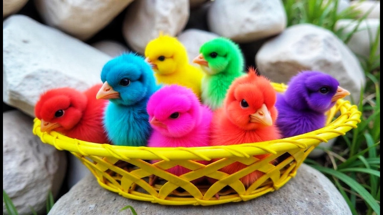 Ayam Lucu, ayam warna warni, ayam rainbow, kelinci lucu, bebek lucu, ikan koi, Hewan Lucu🐣🐔🌈