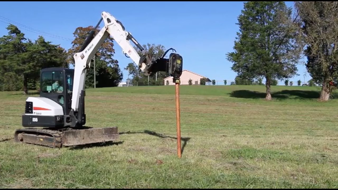 Vibrating Post Driver for Mini Excavator by Blue Diamond YouTube