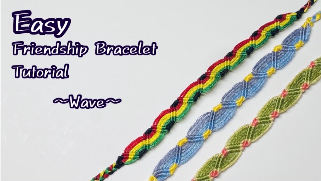 1番簡単な波柄ミサンガの編み方 How To Make Friendship Bracelet For Beginner Wave Pattern Youtube