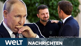 UKRAINE-KRIEG: Selenskyj bedankt sich für Kampfjets! Putin sieht Provokation von Macron | STREAM