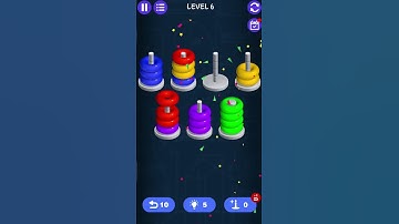 Stacolor: 3D Color Hoop Sort Level #6 || #shorts #game #stacolorsortgame