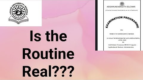 Assam University Silchar|| Is the TDC routine real??