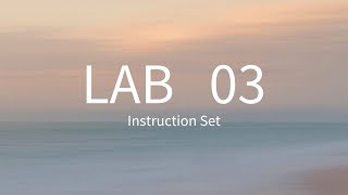 Lab 3 Instruction Set