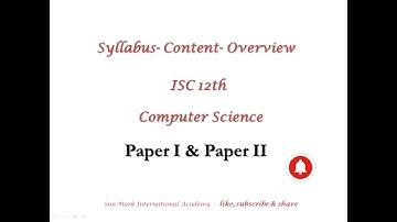 ISC 12th Computer Science  Syllabus