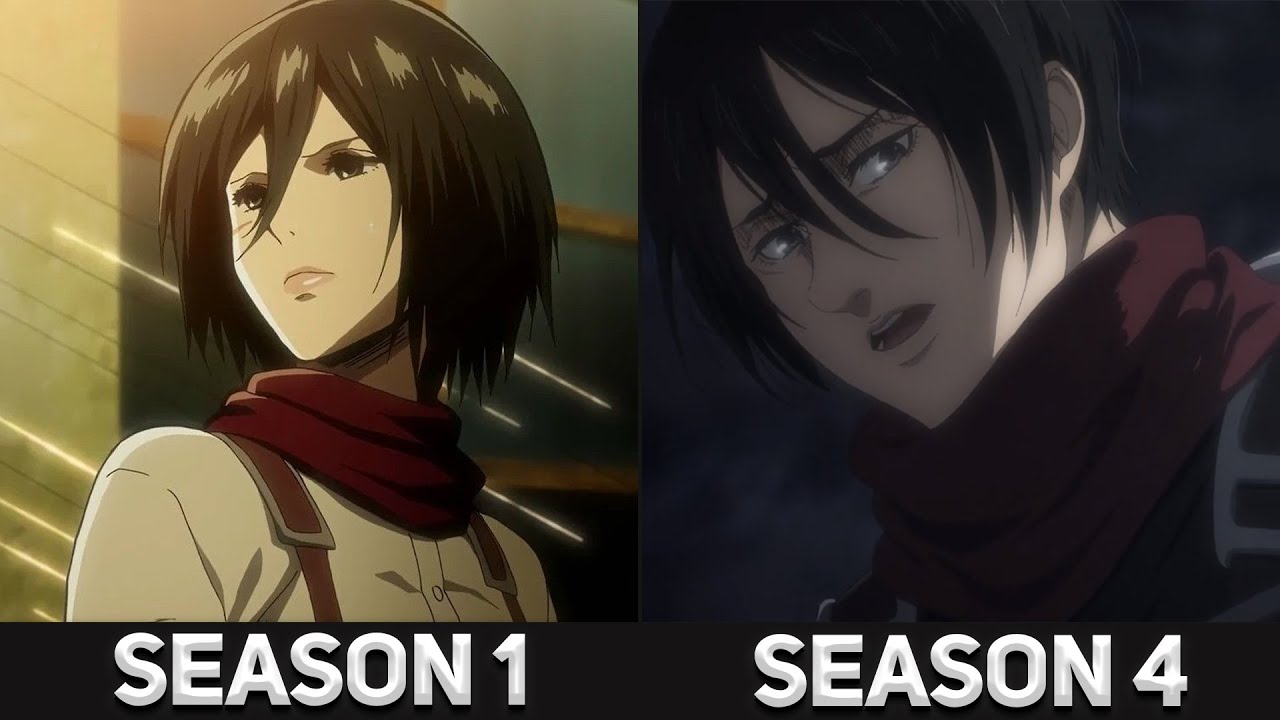 AOT CHARACTERS, season 1 vs season 4 animation