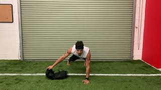 Sandbag Push Up + Pull Through