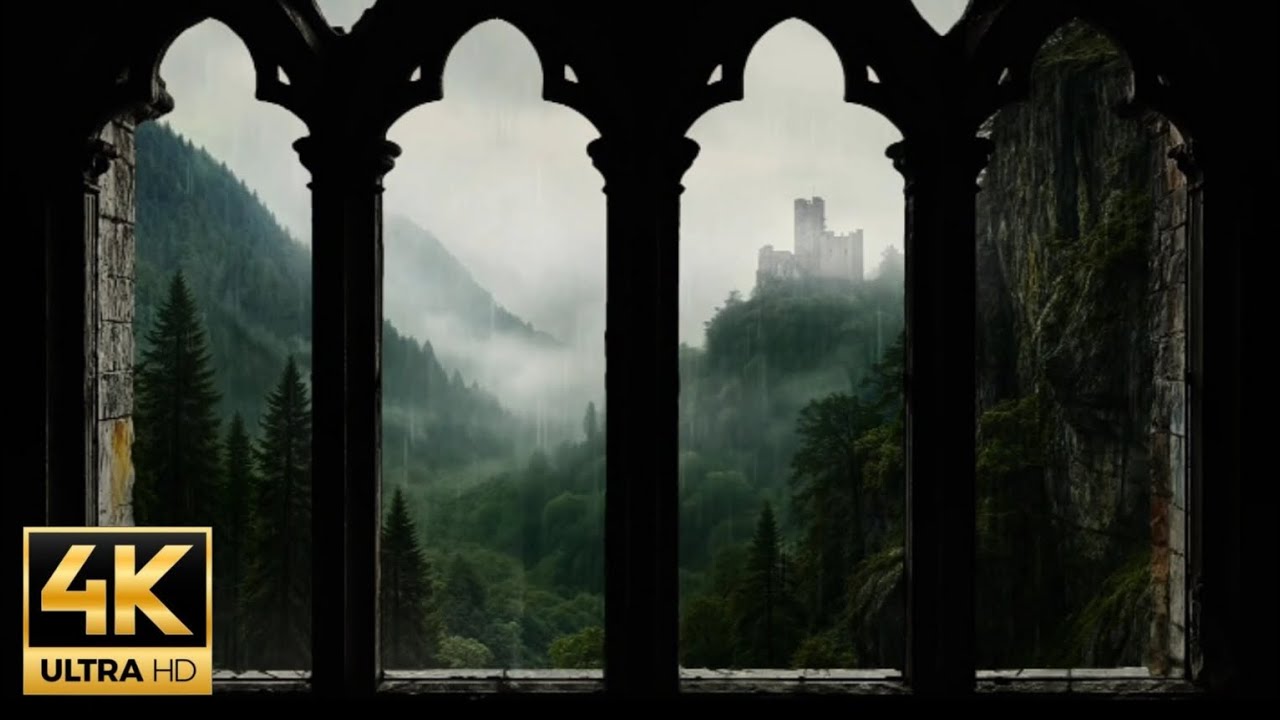 4k Rainy castle 🏰 X Golden brown 🍁