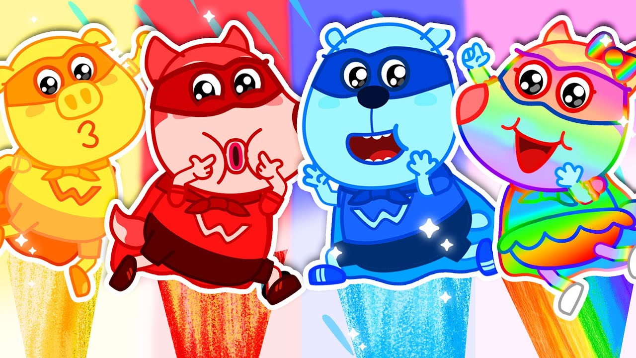 Resgate super-heróis coloridos 🌈 Músicas de super-heróis para crianças 🌸 Lucy Canções Infantis