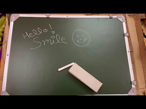 Unboxing small white plus green black board for writing 😄 #blackboard #board