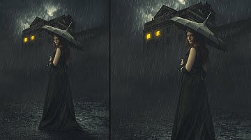 Surreal Rain Night Effect Photo Manipulation Photoshop Tutorial