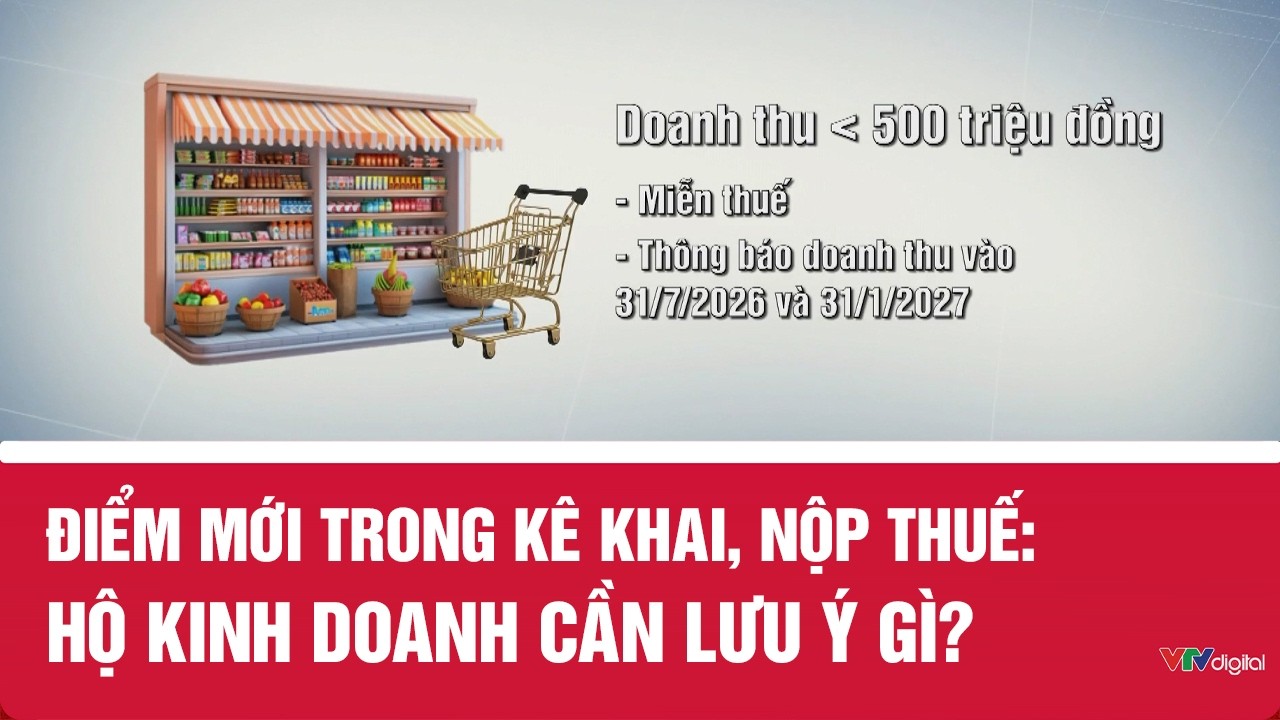 Điểm mới trong kê khai, nộp thuế: Hộ kinh doanh cần lưu ý gì? | VTV24