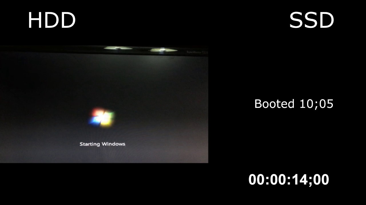 Windows 7 SSD VS HDD (7400RPM) Boot Test - YouTube